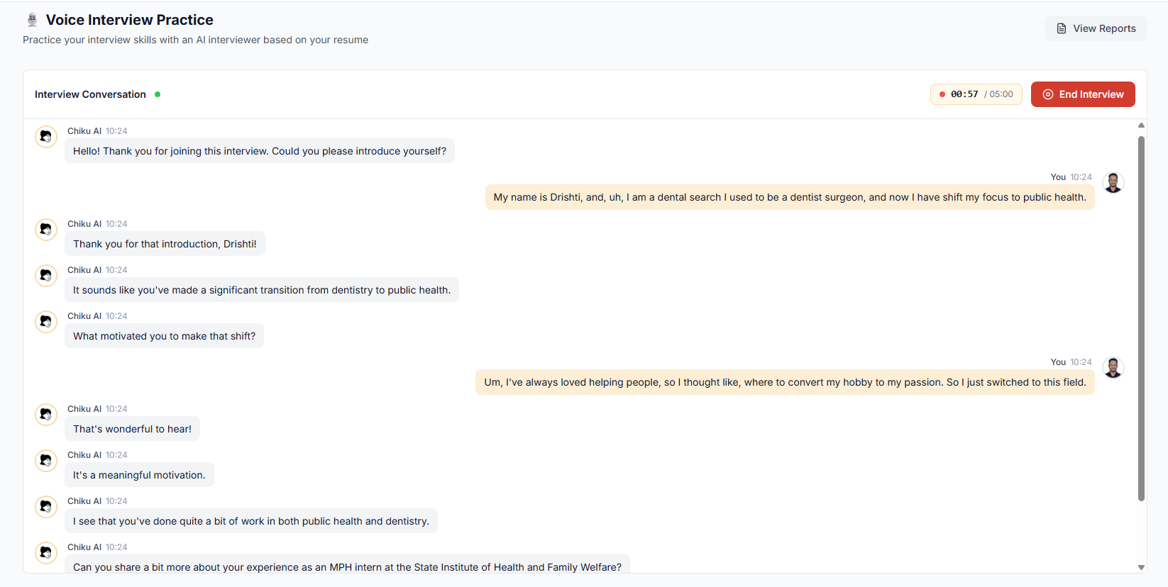 AI Interview Conversation